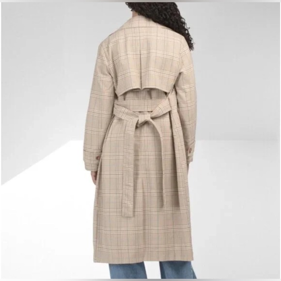 BAGATELLE COLLECTION Relaxed Duster Heritage Plaid Trench Coat - Picture 2 of 2